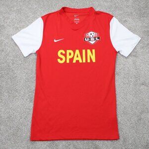 Nike Spain Soccer #7 Jersey Mens Small Red USL Slim Fit Dri-Fit S/S Pullover